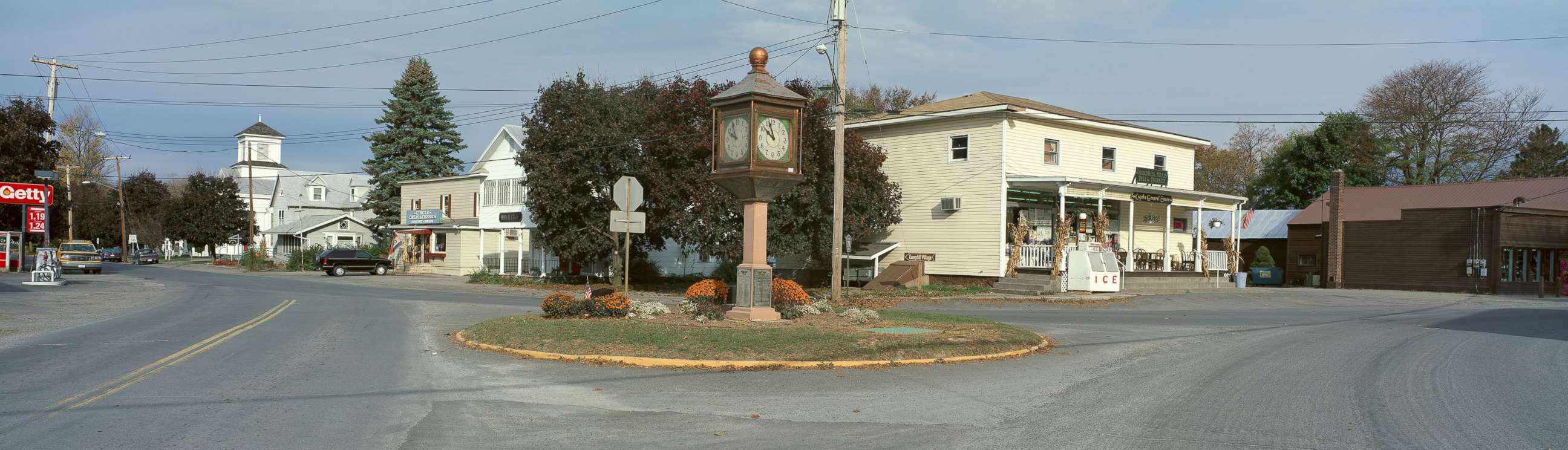 PHOTO: The town clock and traffic circle are pictured in Copake, N.Y. in an undated photo. Camp Pontiac is located in Columbia County, near Copake, N.Y.
