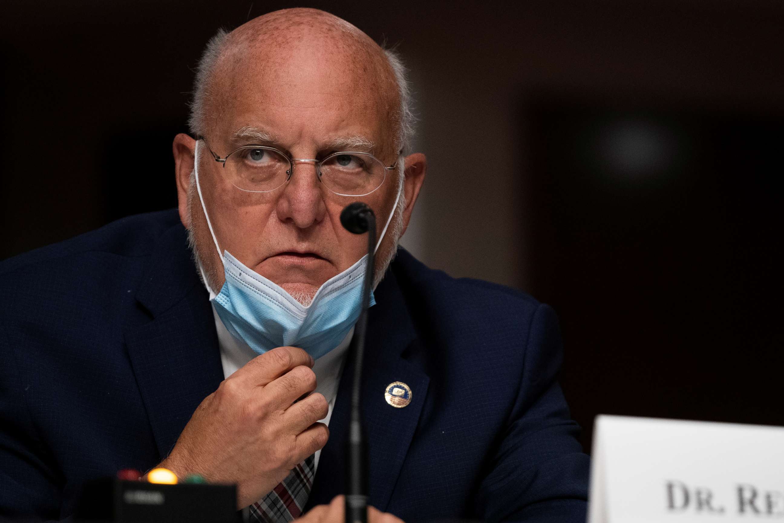 PHOTO: Dr. Robert Redfield, director of the Centers for Disease Control and Prevention,  testifies during a Senate Senate Health, Education, Labor, and Pensions Committee hearing at the U.S. Capitol in Washington, Sept. 23, 2020.