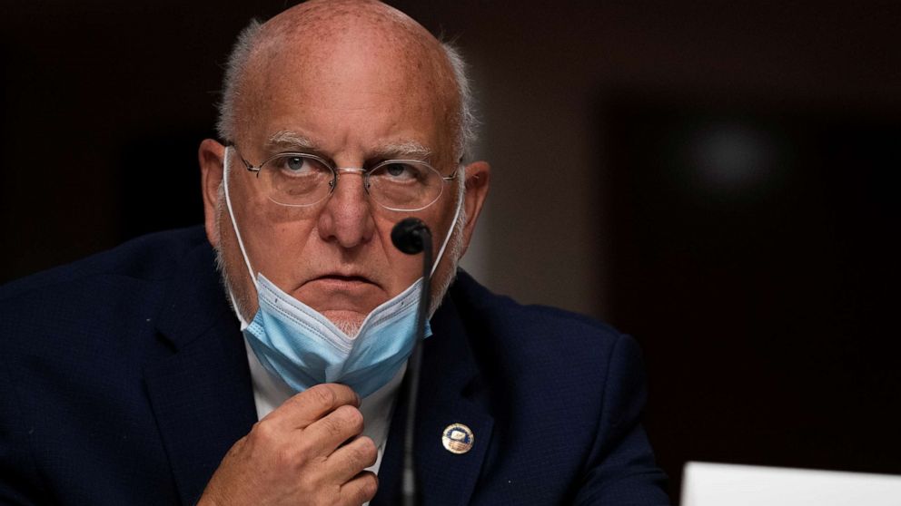 PHOTO: Dr. Robert Redfield, director of the Centers for Disease Control and Prevention,  testifies during a Senate Senate Health, Education, Labor, and Pensions Committee hearing at the U.S. Capitol in Washington, Sept. 23, 2020.
