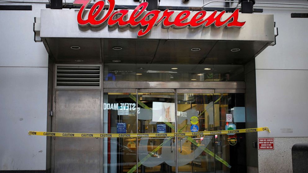 PHOTO: A shuttered Walgreens pharmacy store is seen during the coronavirus outbreak in Times Square in Manhattan in New York, March 20, 2020.