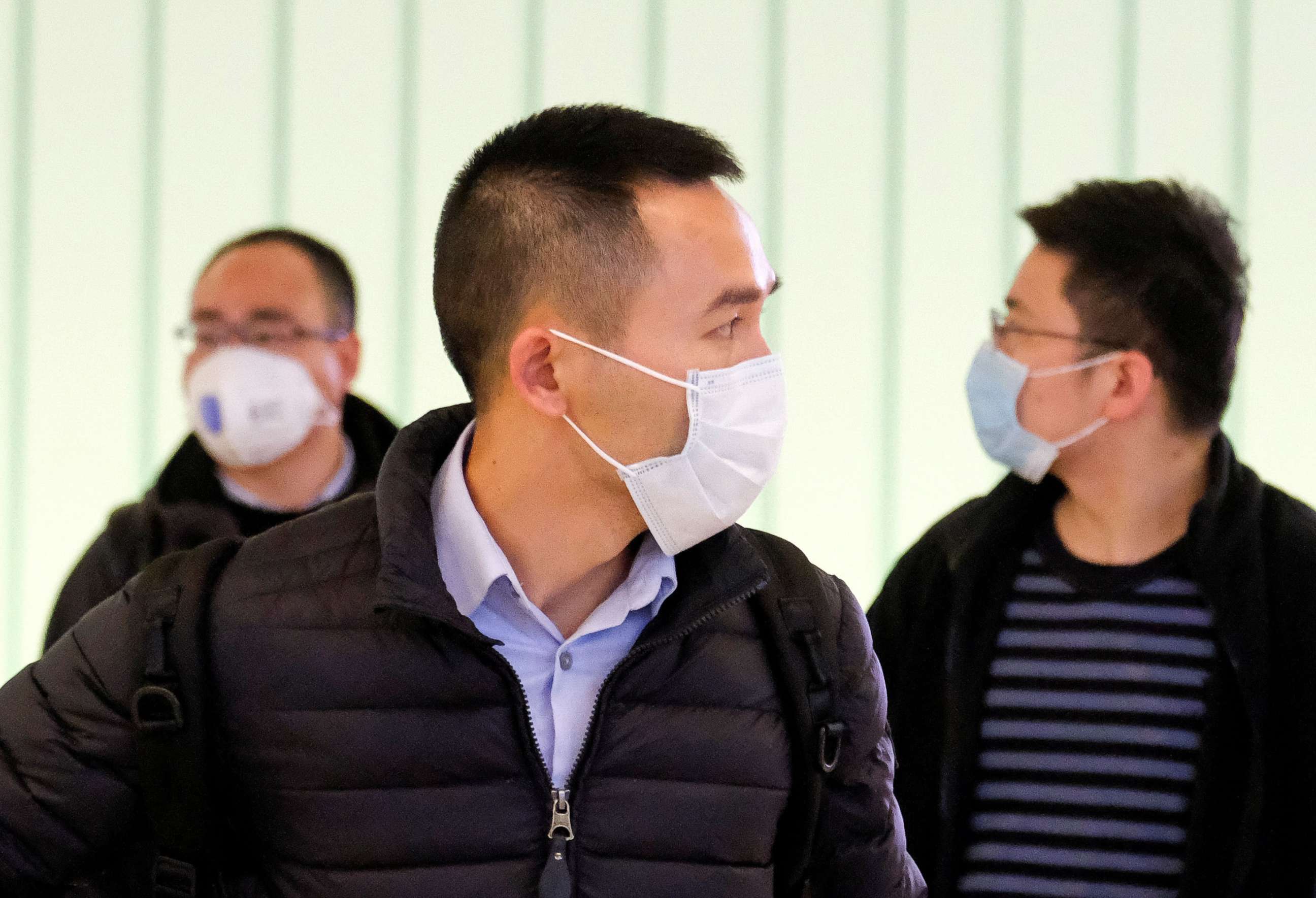 PHOTO: Passengers arrive at LAX from Shanghai, China, after a positive case of the coronavirus was announced in the Orange County suburb of Los Angeles, Jan. 26, 2020.