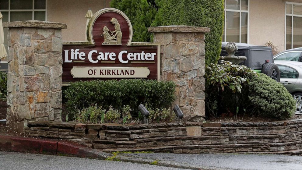 PHOTO: A sign at the entrance of the Life Care Center is show in Kirkland, Wash., near Seattle, March 2, 2020. 