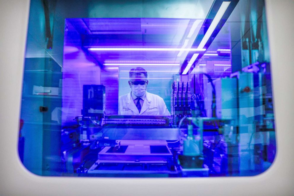 PHOTO: Northwell Health Labs Executive Director Dwayne Breining poses in the COVID-19 testing area of Northwell's core laboratory in Lake Success, New York on June 7, 2022. 