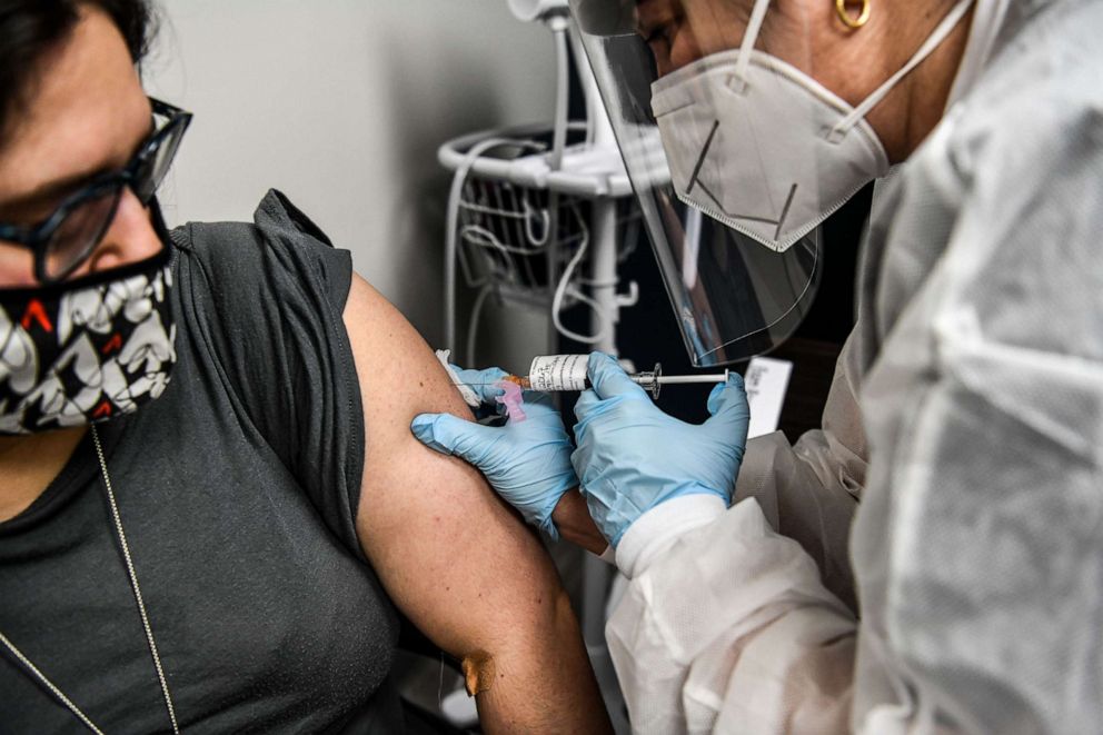 PHOTO: In this Aug. 13, 2020, file photo, a person receives a COVID-19 vaccination at the Research Centers of America in Hollywood, Fla.