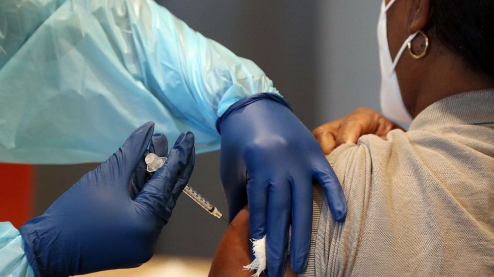 PHOTO: A woman receives the COVID-19 vaccine in Florida on April 19, 2022.