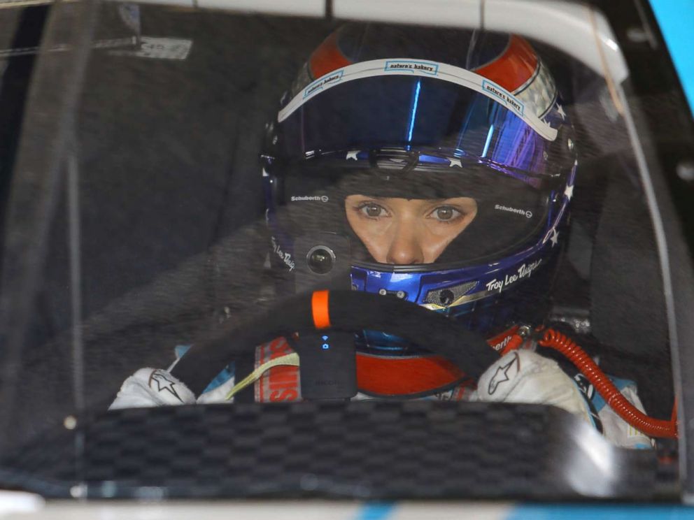 PHOTO: Danica Patrick waits in her car during practice for Sundays NASCAR Daytona 500 Sprint Cup series auto race at Daytona International Speedway in Daytona Beach, Fla., Feb. 19, 2016.