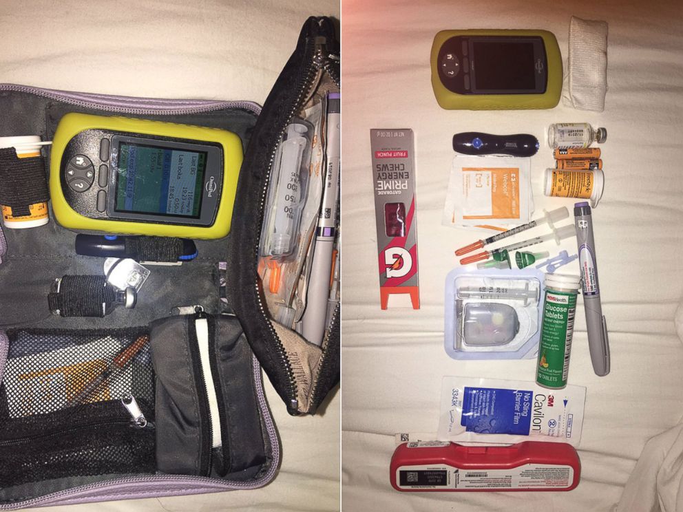 PHOTO: A woman on Twitter shares what she keeps in her bag to manage her Type I diabetes. 