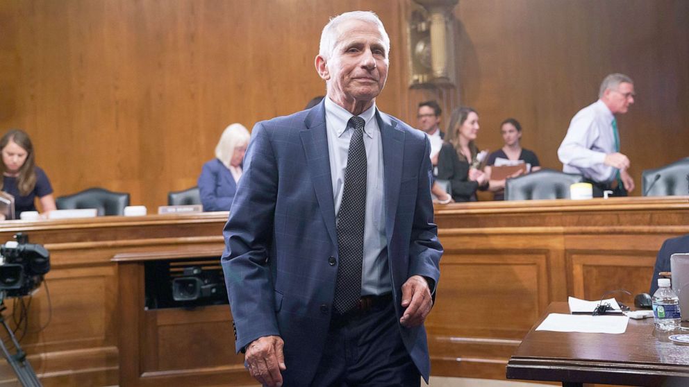 PHOTO: Top infectious disease expert Dr. Anthony Fauci finishes his testimony before the Senate Health, Education, Labor, and Pensions Committee about the status of COVID-19 on Capitol Hill, July 20, 2021.