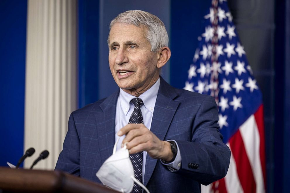 PHOTO: Anthony Fauci, director of the National Institute of Allergy and Infectious Diseases, speaks during a news conference in Washington, Dec. 1, 2021.