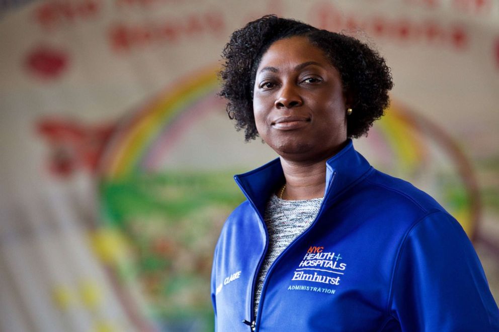 PHOTO: Paula Clarke, Elmhurst Hospital administrator, poses for a portrait at Elmhurst Hospital on March 19, 2021.