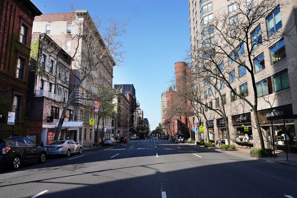 PHOTO: Madison Avenue during the coronavirus pandemic, April 15, 2020, in New York City.