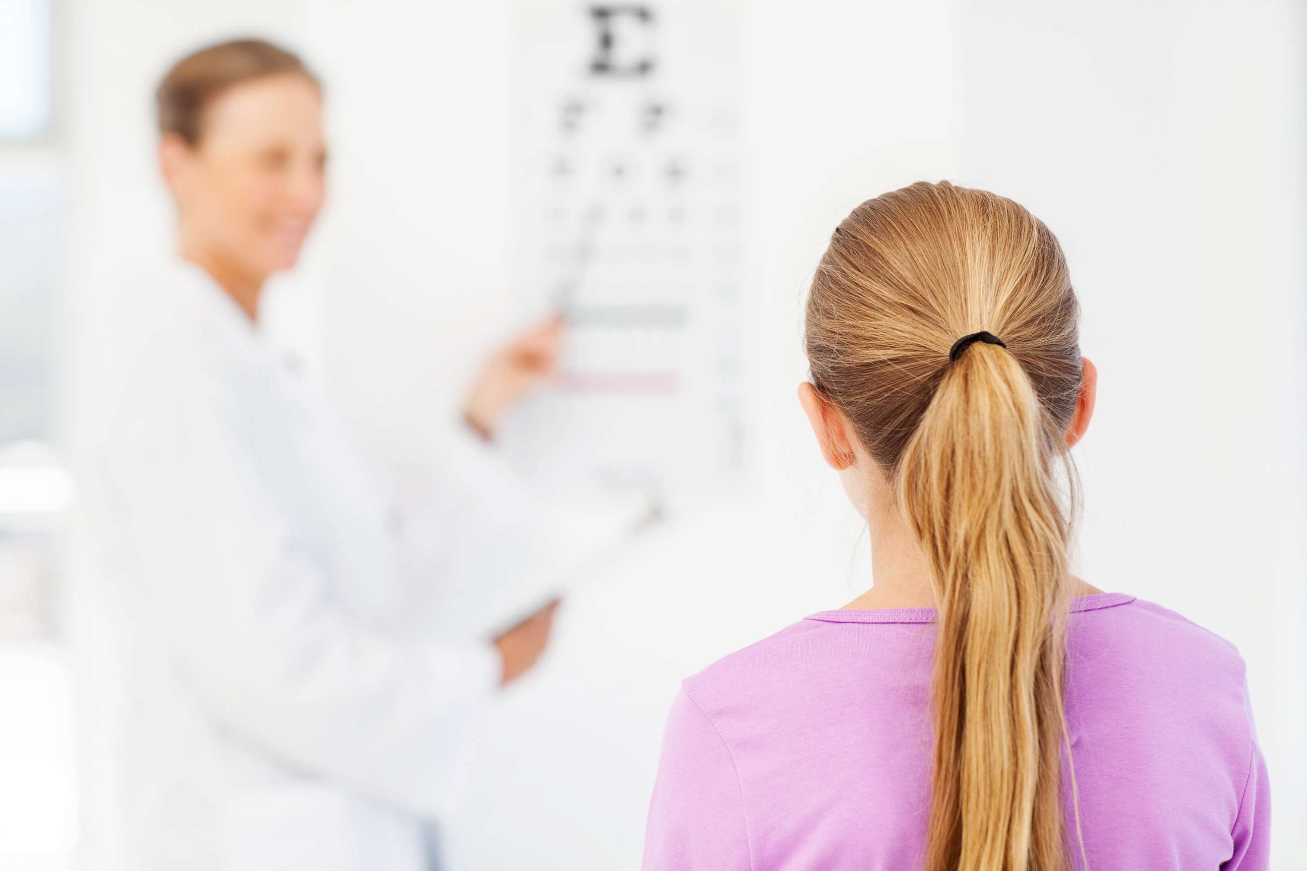 PHOTO: A doctor gives an eye exam in an undated stock photo. 