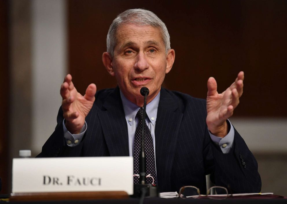 PHOTO: Dr. Anthony Fauci, director of the National Institute for Allergy and Infectious Diseases, testifies before the Senate Health, Education, Labor and Pensions (HELP) Committee  hearing on Capitol Hill in Washington DC on June 30, 2020 in Washington.