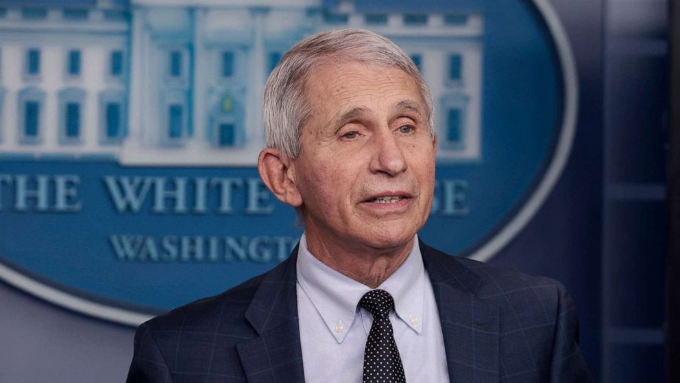 PHOTO: Dr. Anthony Fauci, Director of the National Institute of Allergy and Infectious Diseases and the Chief Medical Advisor to the President, participated in a COVID-19 press briefing at the White House on Dec. 01, 2021 in Washington.