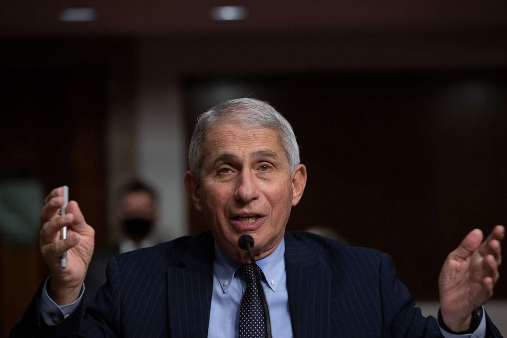 PHOTO: Anthony Fauci, director of National Institute of Allergy and Infectious Diseases at NIH, testifies at a Senate Health, Education, and Labor and Pensions Committee on Capitol Hill, Sept. 23, 2020, in Washington.