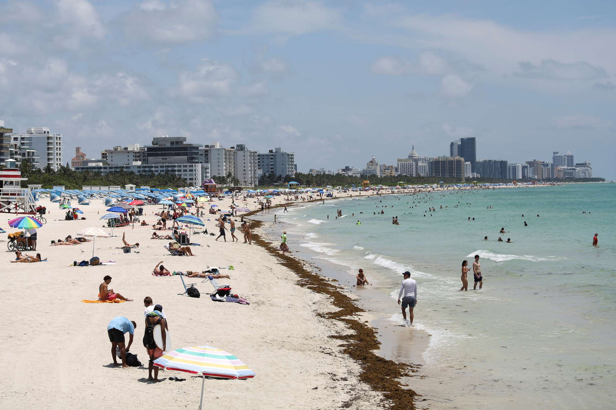 PHOTO: A general view of the South Beach is shown as beaches are reopened with restrictions to limit the spread of the coronavirus disease, in Miami Beach, Fla., June 10, 2020.