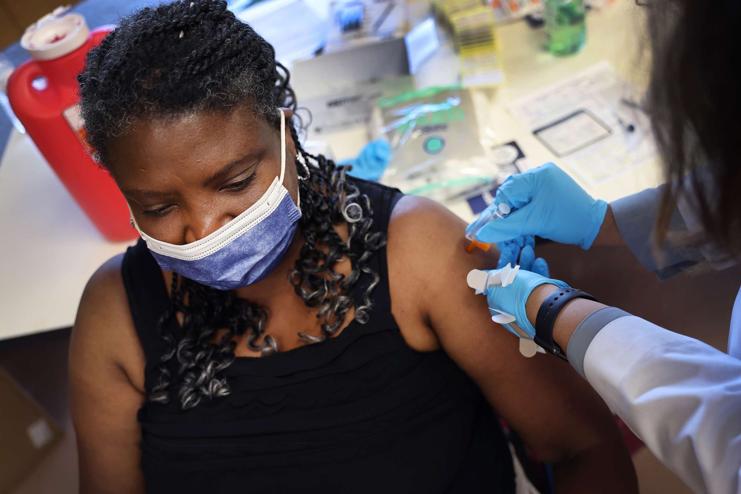 PHOTO: In this Sept. 9, 2022, file photo, a woman gets a flu vaccine during an event hosted by the Chicago Department of Public Health at the Southwest Senior Center in Chicago.