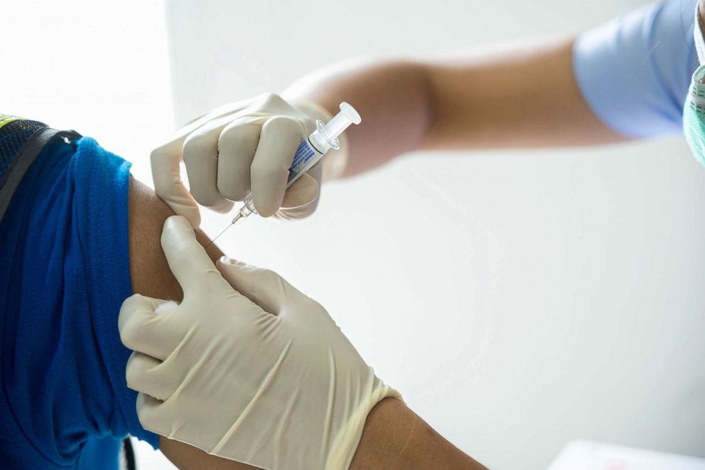 PHOTO: A flu shot appears to be given in this undated stock photo.