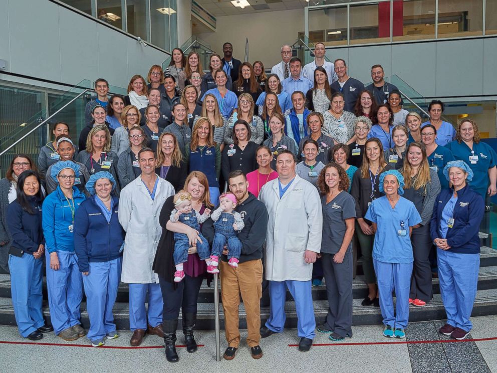 PHOTO: Erin and Abby Delaney underwent a rare separation surgery at the Childrens Hospital of Philadelphia in June.