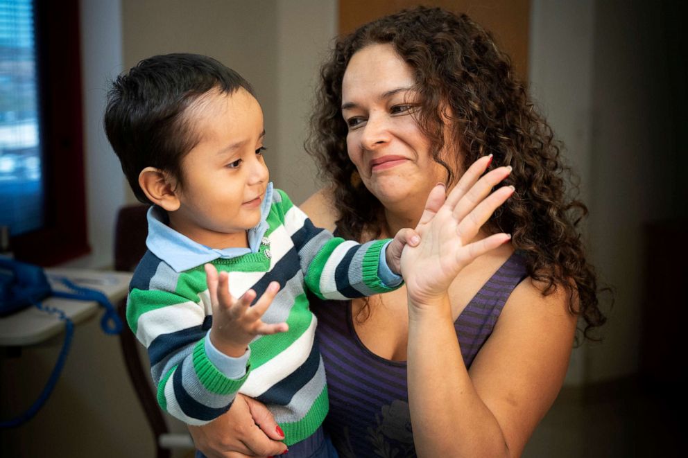 PHOTO: Gael Jesus Pino Alva, 2, is held by his mother, Giannina Alva, at a hospital in Memphis.