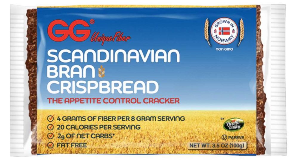 PHOTO: GG Scandinavian bran crispbread appetite control crackers are seen here.