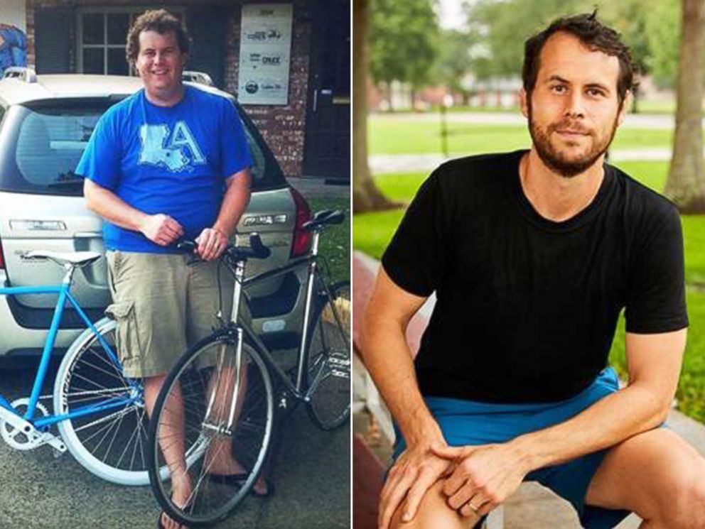 PHOTO: Jason Cohen, 33, is pictured before and after the weight loss he achieved as a member of the "Missing Chins Run Club."