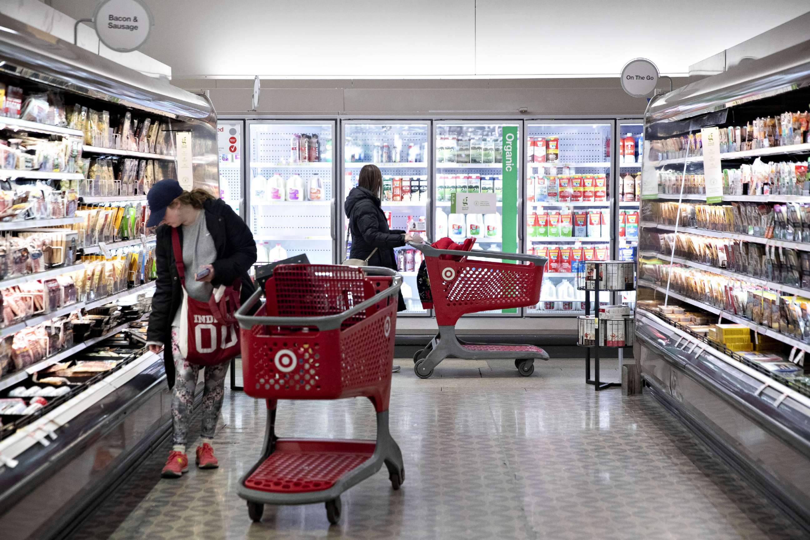 PHOTO: Customers shop in the grocery area at a Target Corp. store in Chicago, Nov. 16, 2019.