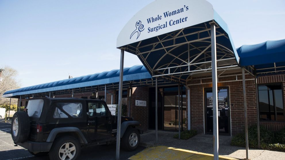 A car sits parked outside of the Whole Woman's Health abortion clinic in San Antonio, Texas, on Feb. 16, 2016. 