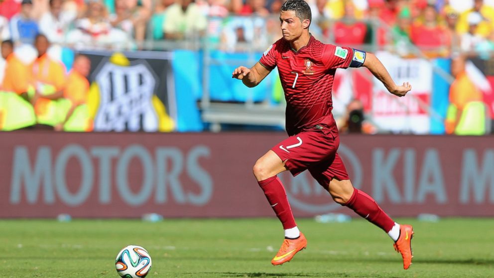 Cristiano Ronaldo of Portugal controls the ball during the 2014 FIFA World Cup Brazil Group G match between Germany and Portugal at Arena Fonte Nova on June 16, 2014 in Salvador, Brazil.