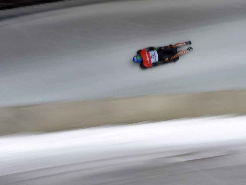 PHOTO: Michaela Glaesser of the Czech Republic competes in the last race of the womens skeleton World Cup season in Schoenau, Germany, on Jan. 24, 2014.
