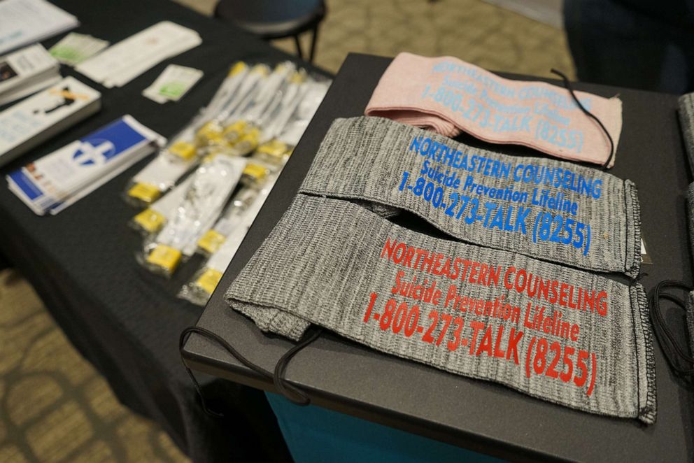PHOTO: The Northeastern Counseling Center distributed gun socks screen-printed with the National Suicide Prevention Lifeline information at the Vernal Gun & Knife Show in Vernal, Utah.