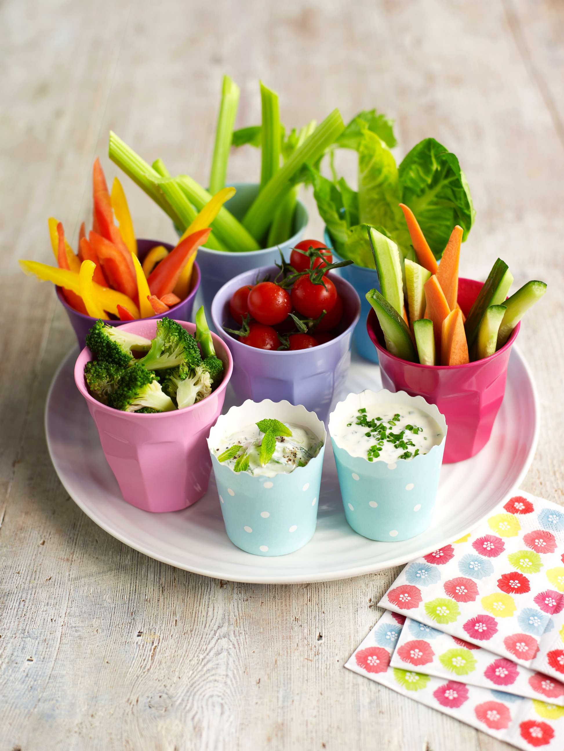 PHOTO: A plate of crudites and dips appear in this undated stock photo.