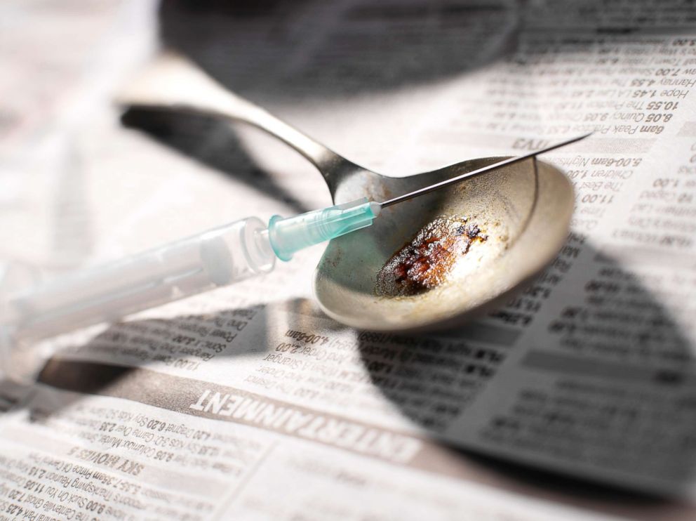 PHOTO: A hypodermic needle and syringe with a pile of heroin on a spoon is pictured in this undated stock photo.