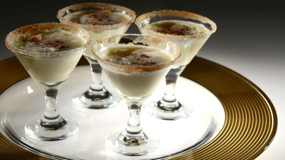Chilled Eggnog Shooters. 
