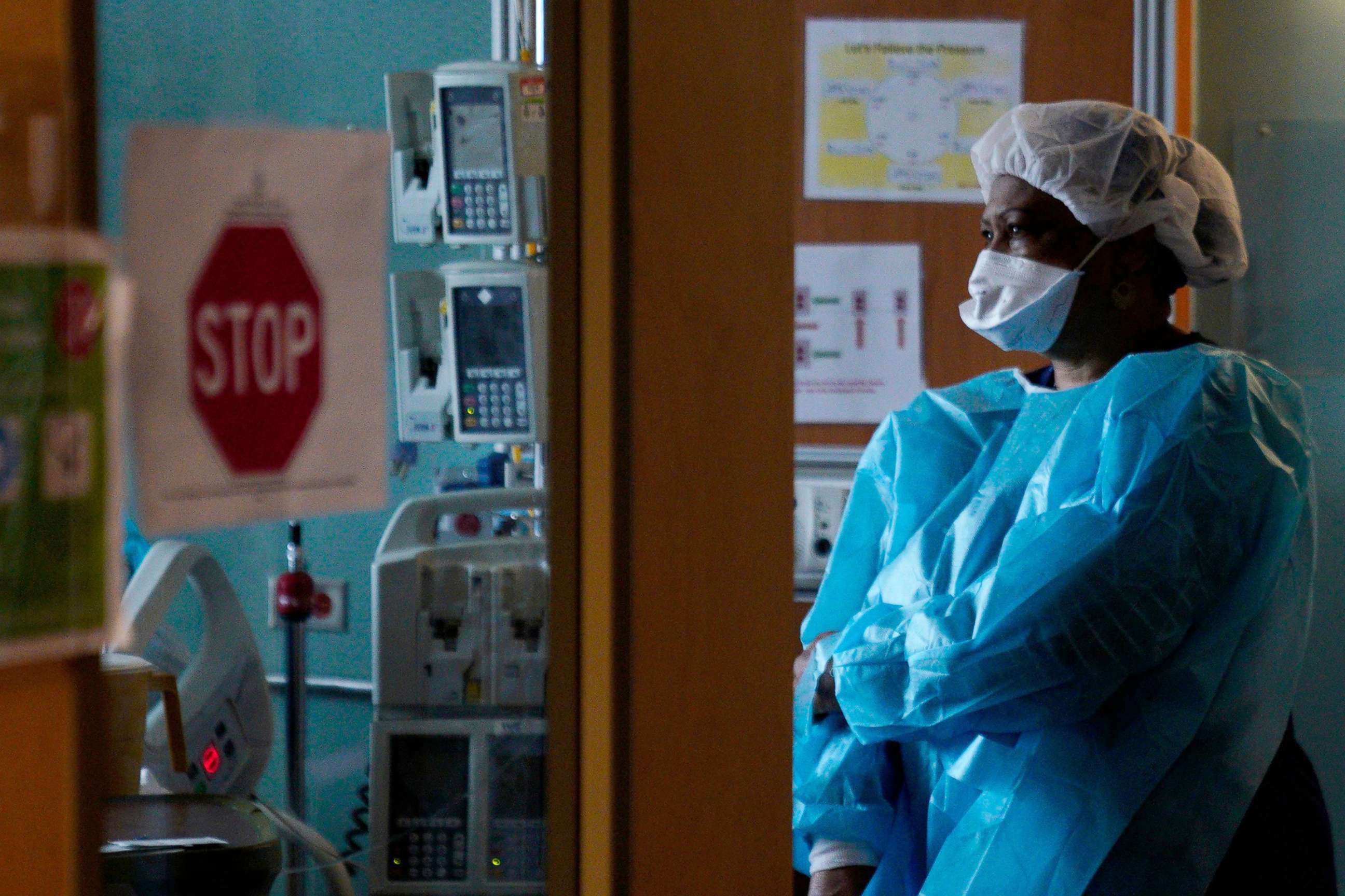 PHOTO:Staff on duty at the Intensive Care Unit (ICU) of United Medical Center in Washington, D.C., March 3, 2022. 