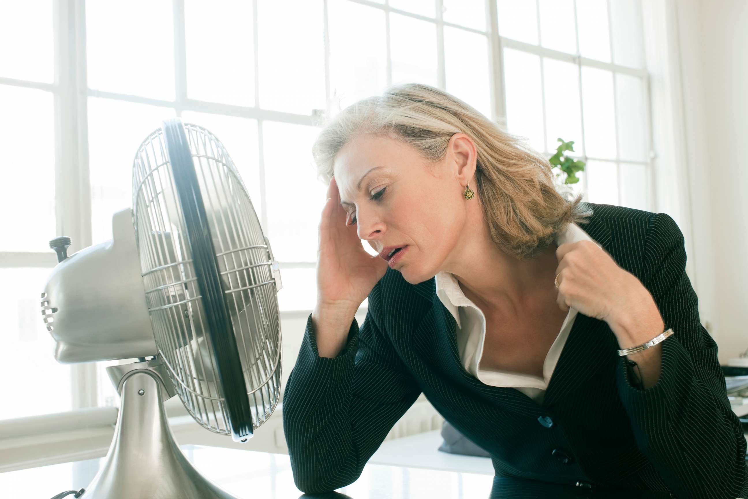 PHOTO: A woman is pictured having a hot flash in this undated stock photo.