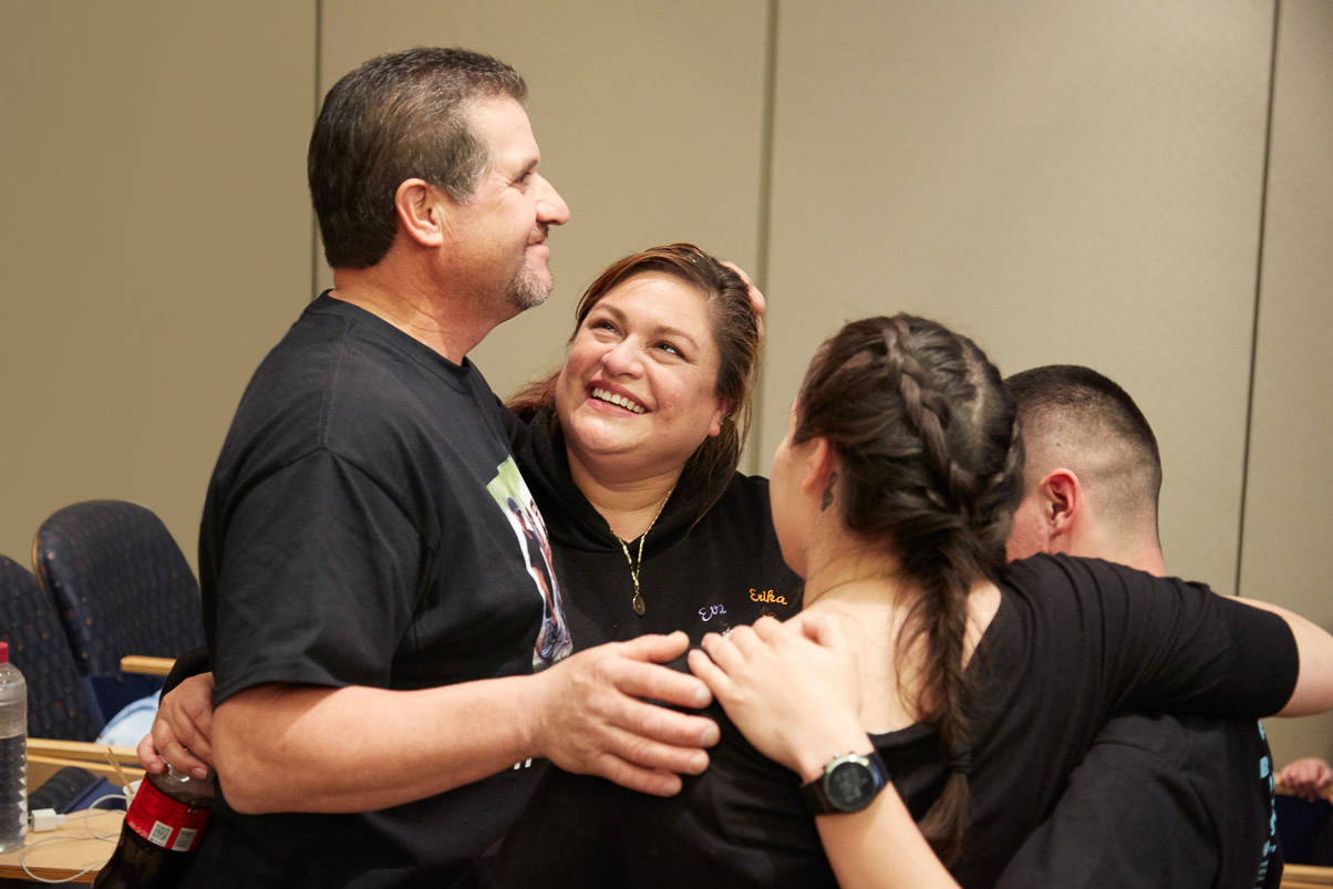 PHOTO: The girls' family celebrated after the successful operation. 