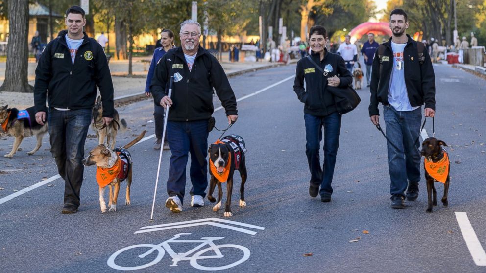 PHOTO: A&E's "Dogs Of War" 2K-9 Race honoring veterans and celebrating their canine companions, Oct. 26, 2014 in Washington. 
