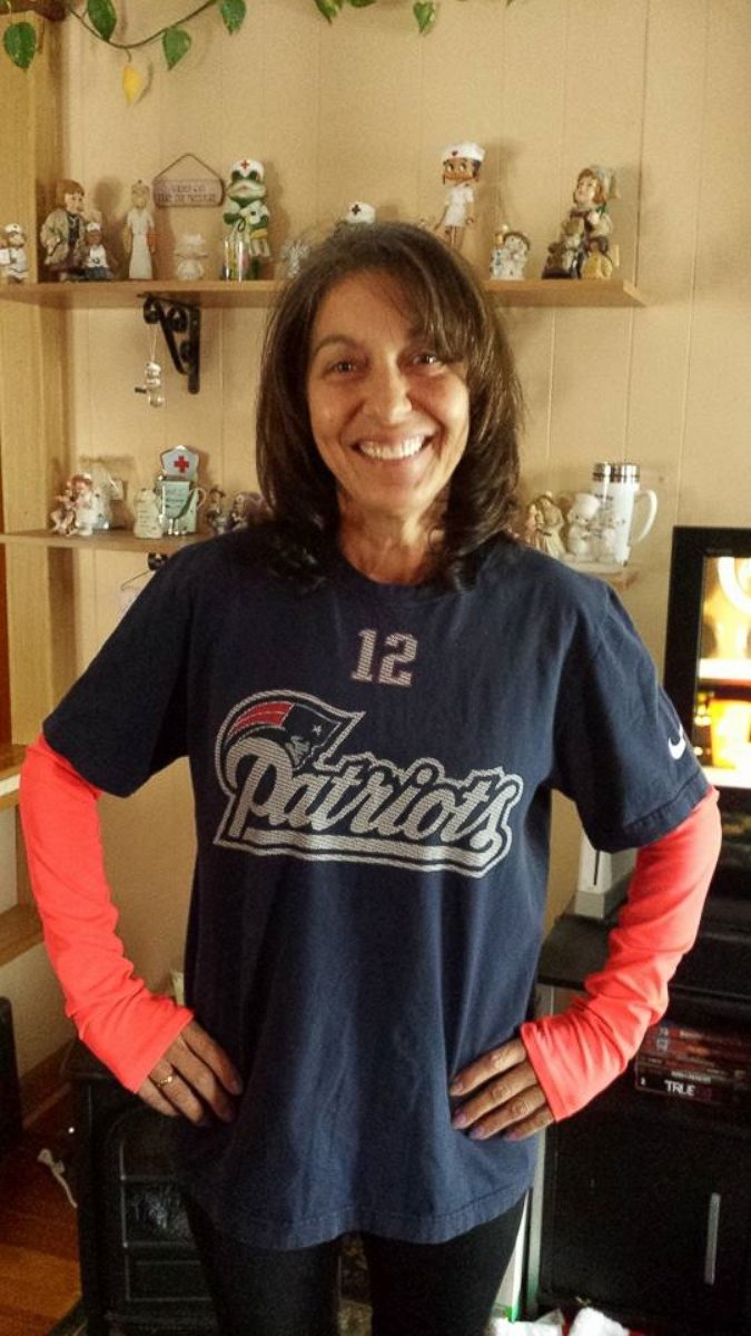 PHOTO: Cathy Nichols was diagnosed with terminal cancer. The Patriots gave her front row seats to the playoff game in January, 2015. 