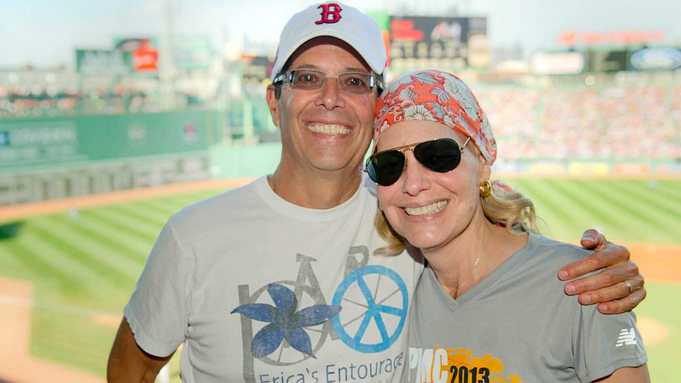Rick and Erica Kaitz were honored at a recent Red Sox game at Fenway Park in Boston for their efforts to raise funds for cancer research.