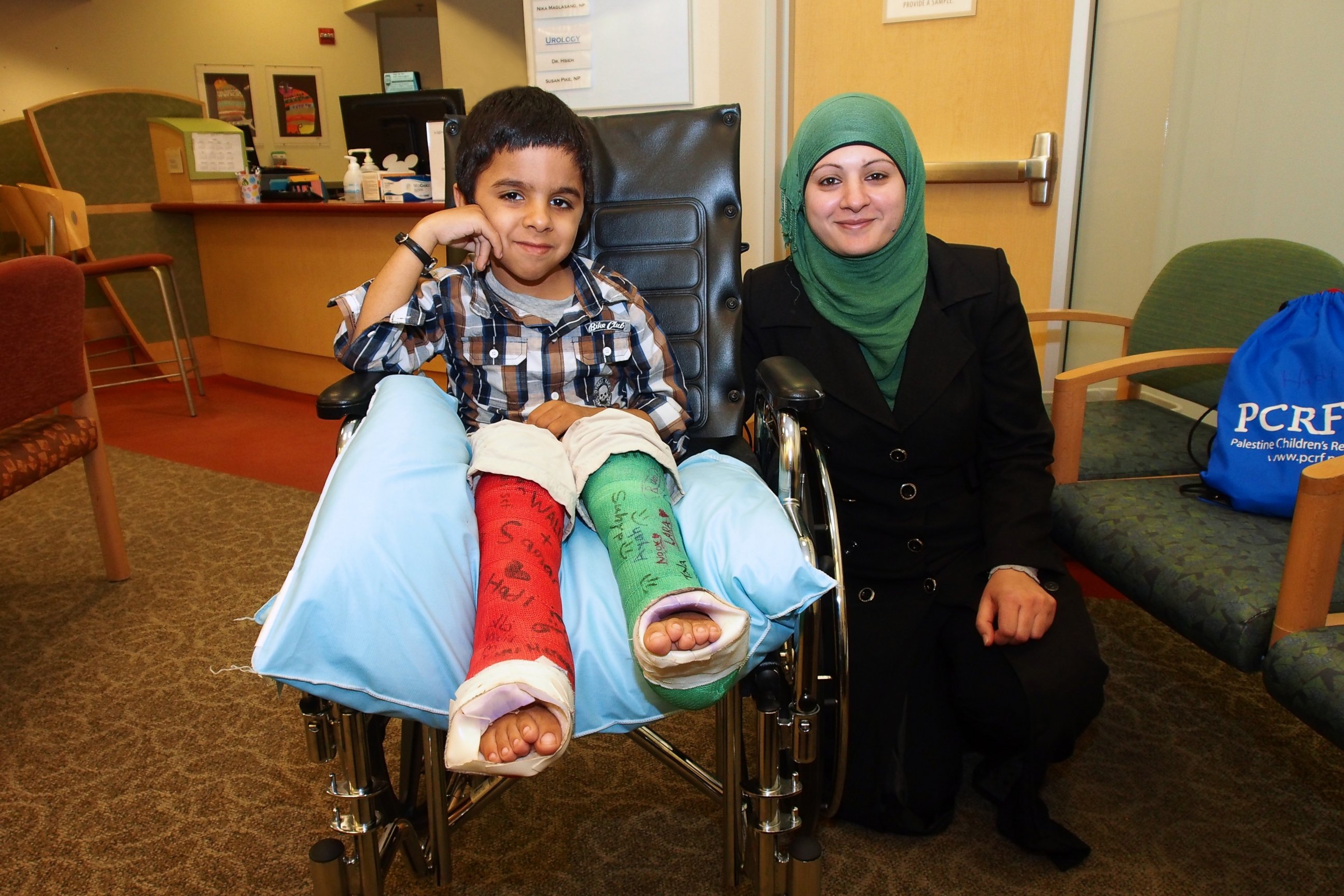 PHOTO: Hadi and his mother left their West Bank, Palestine home to go to Lucile Packard Children's Hospital at Stanford University so he could undergo surgeries that would allow him to walk.
