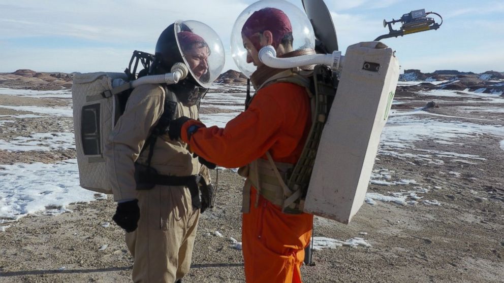 PHOTO: Scientists simulate space walk in the desert near Hanksville, Utah.