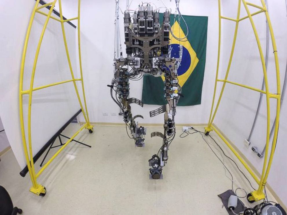PHOTO: Researchers have less than two months before they debut the mind-controlled robotic suit at the world cup. 