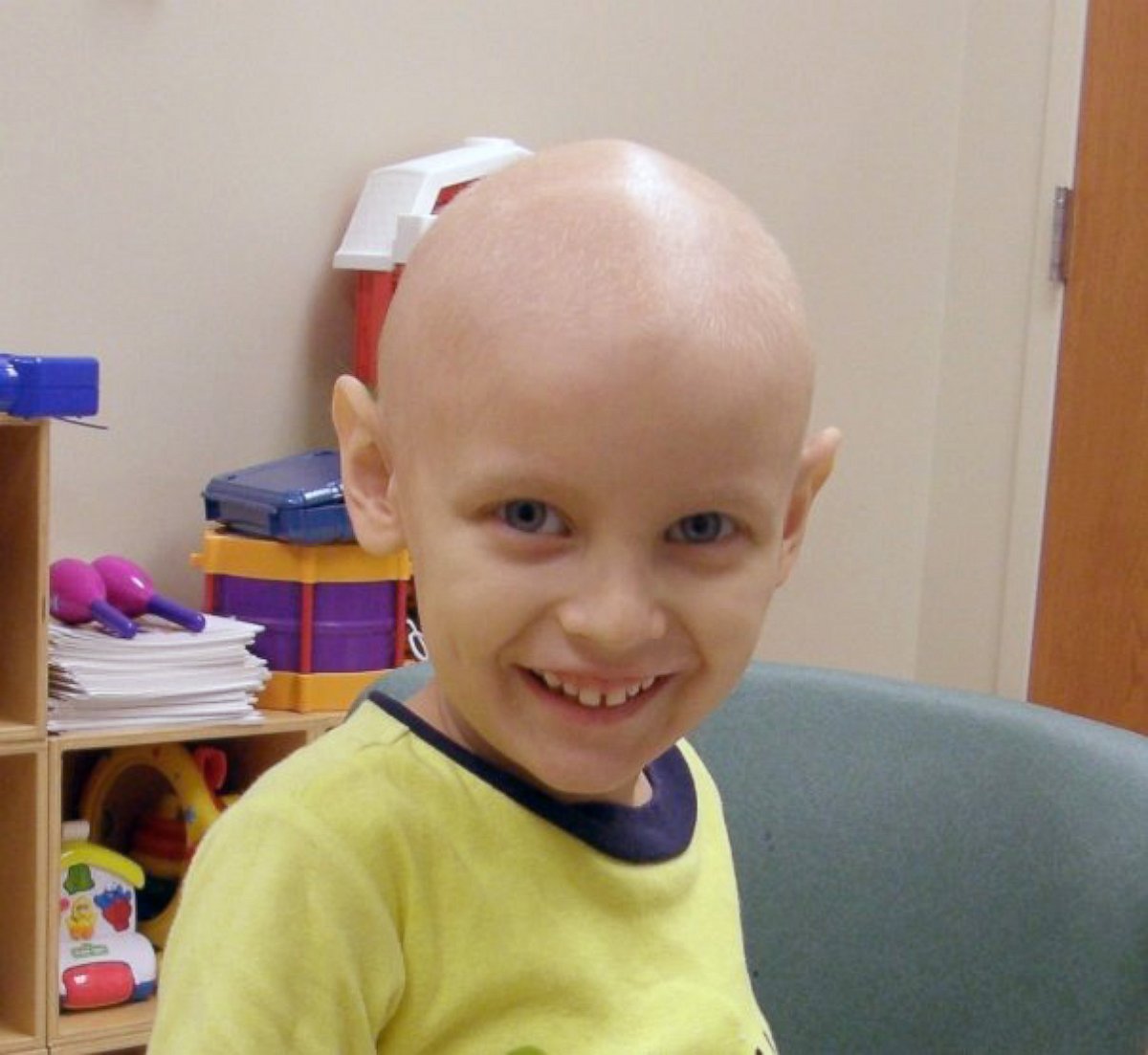 PHOTO: Noah Moudy, the boy depicted in a viral advertisement, was 4 when he was diagnosed with cancer. This is what he really looked like at the time.