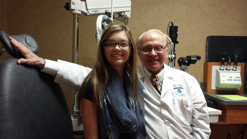PHOTO: Olivia Eafano and her doctor, Stephen Foster, president and CEO, Massachusetts Eye Research & Surgery Institution.