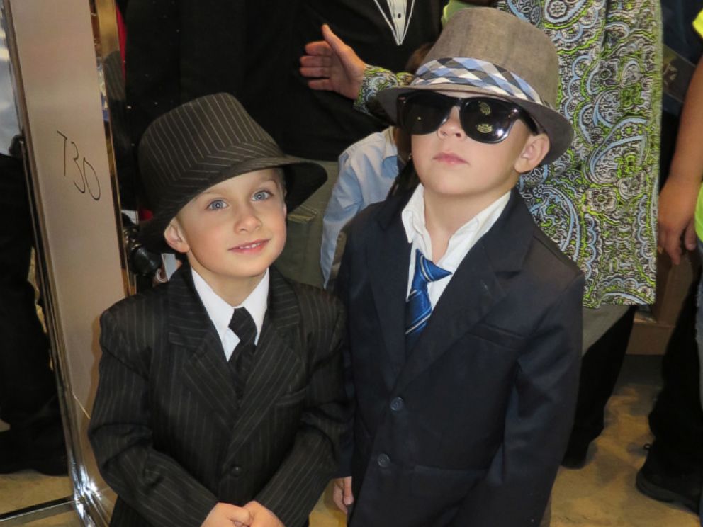 PHOTO: Two boys get ready for Memorial Sloan Kettering's Pediatric Prom at "Promingdale's."