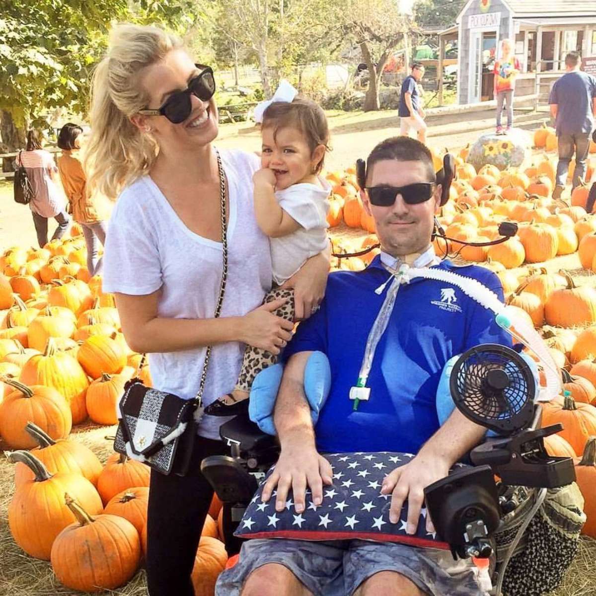 Pete and Julie Frates are seen here with their daughter Lucy in this family photo.