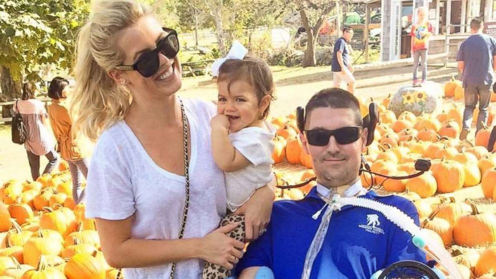 Pete and Julie Frates are seen here with their daughter Lucy in this family photo.