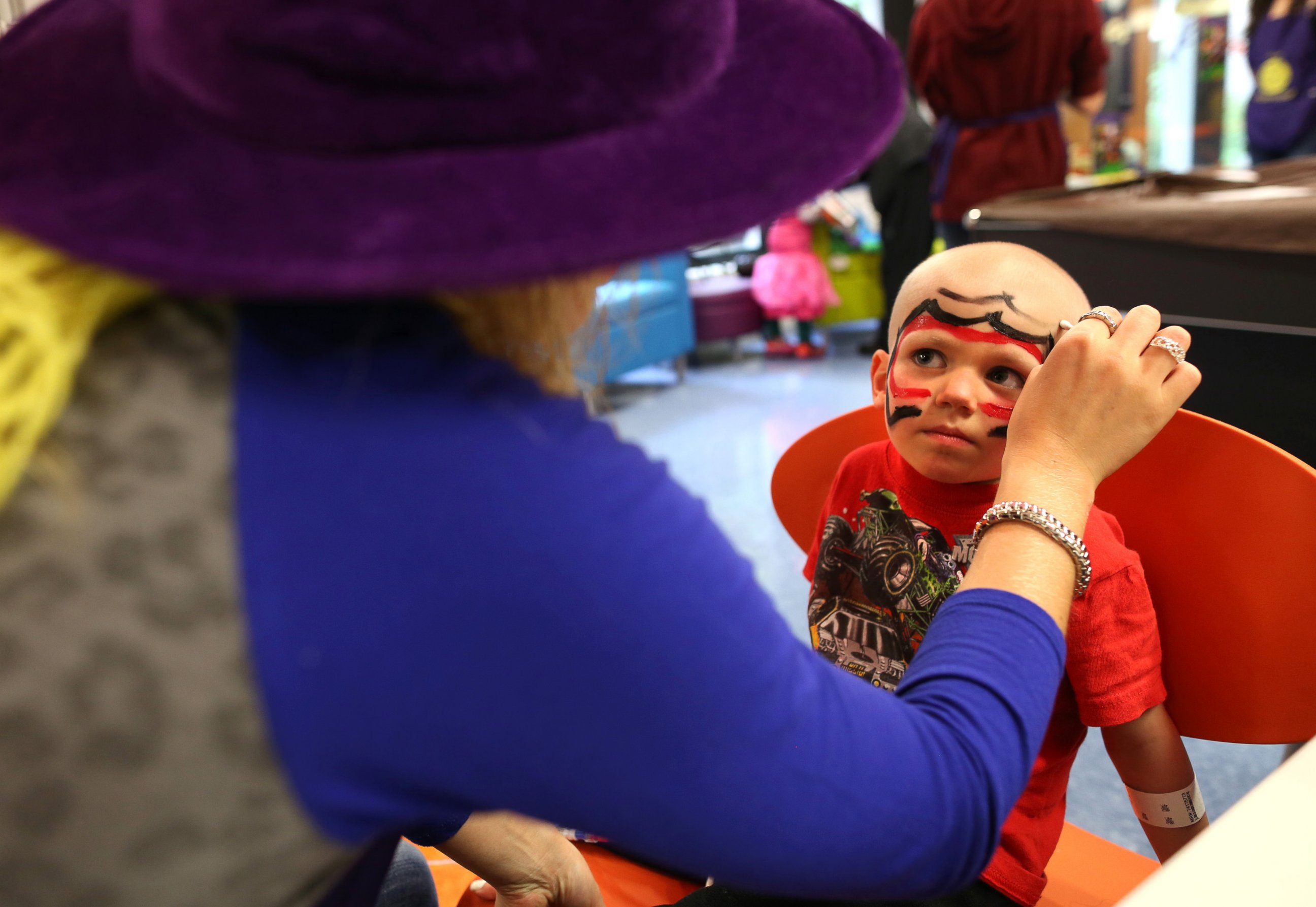 PHOTO: Some children tried out face painting for fun. 