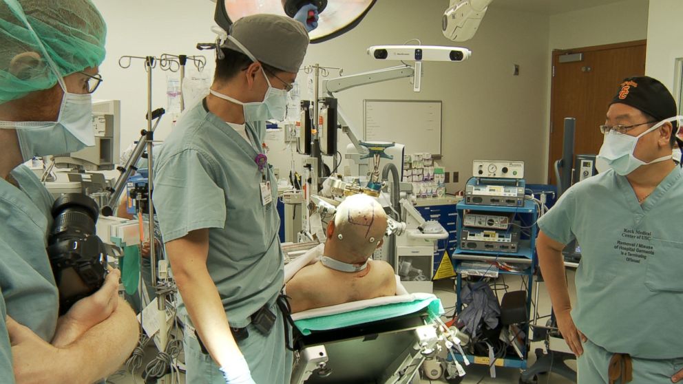 PHOTO: The surgical team at Keck Medicine of USC, working in close collaboration with Caltech and Rancho Los Amigo National Rehabilitation Center, performed the unprecedented neuroprosthetic implant in a five-hour surgery on April 17, 2013.